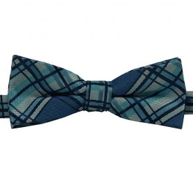 blue plaid bow tie