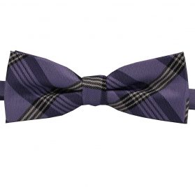 quartz purple plaid bow tie