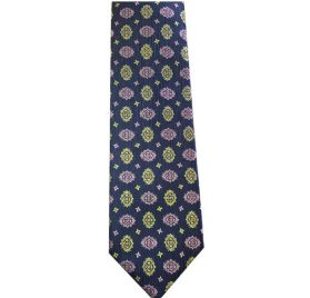 325 Navy, Pink & Yellow Floral Men's Tie