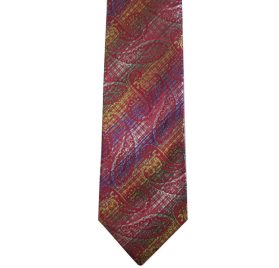 337 Men's Red Rainbow Paisley Tie