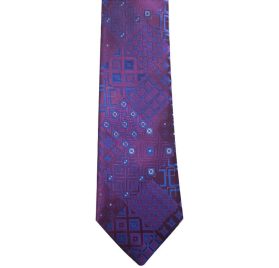 343 Purple and Blue Patchwork Men's Tie